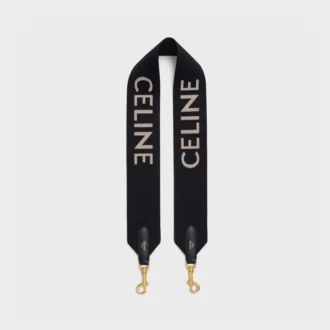 Korte riem van wol met CELINE-jacquard
