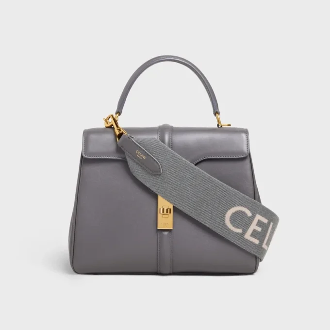 Korte riem van wol met CELINE-jacquard