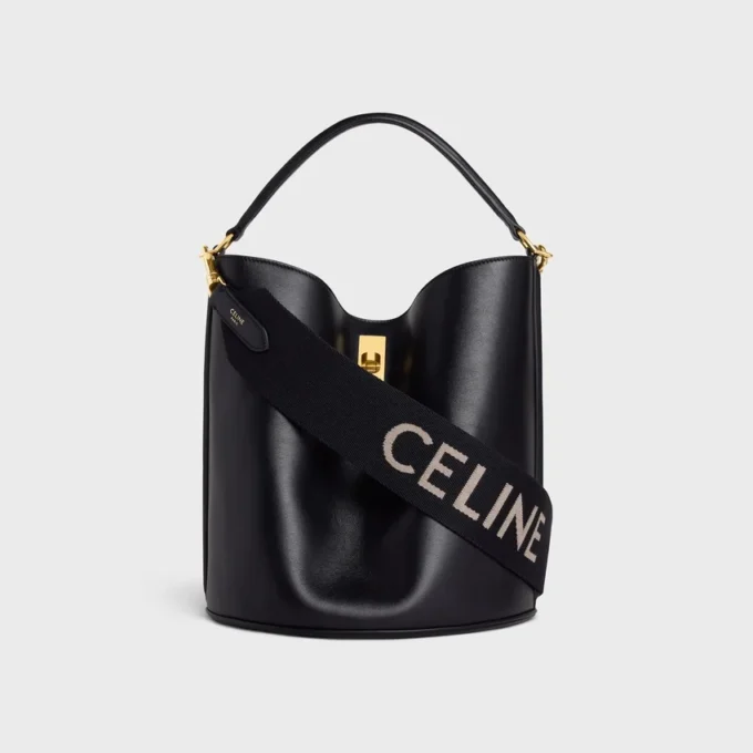 Korte riem van wol met CELINE-jacquard
