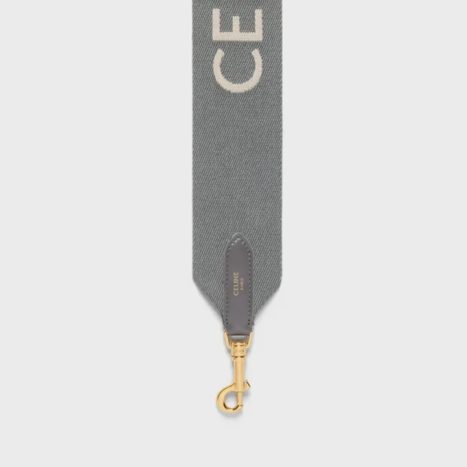 Korte riem van wol met CELINE-jacquard
