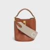Korte riem van wol met CELINE-jacquard en gouden afwerking