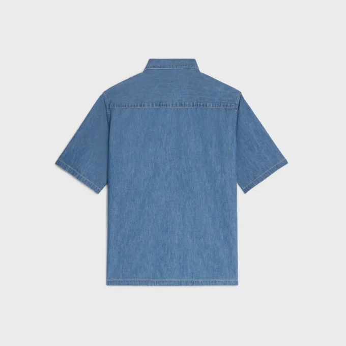 Kortmouwshirt van katoendenim Kortmouwshirt van katoendenim