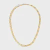 Lange ketting met bedels van messing met goud- en rhodiumafwerking