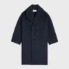 Lange peacoat van wolvilt