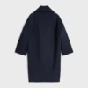 Lange peacoat van wolvilt