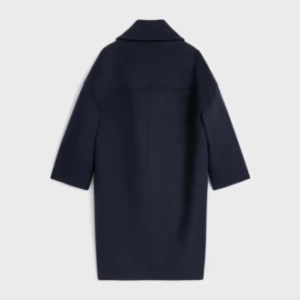 Lange peacoat van wolvilt