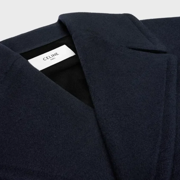 Lange peacoat van wolvilt