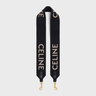 Lange riem van wol met CELINE-jacquard