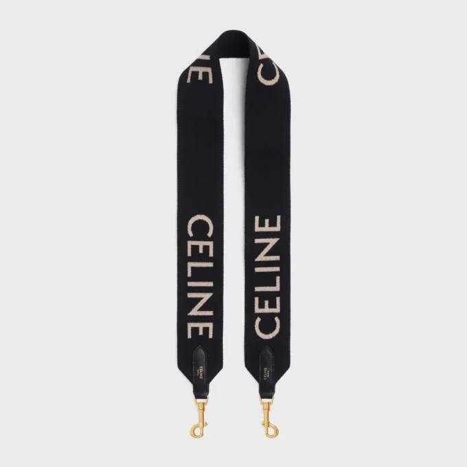 Lange riem van wol met CELINE-jacquard