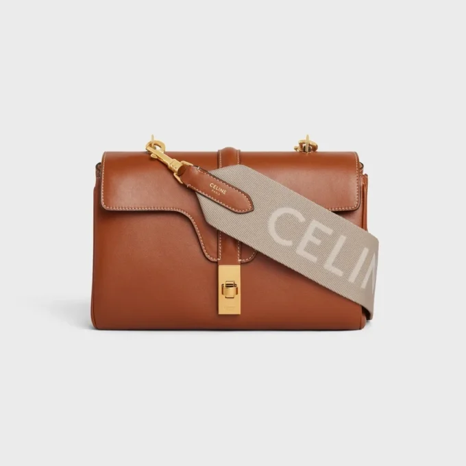 Lange riem van wol met CELINE-jacquard