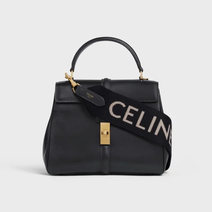 Lange riem van wol met CELINE-jacquard