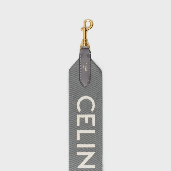 Lange riem van wol met CELINE-jacquard