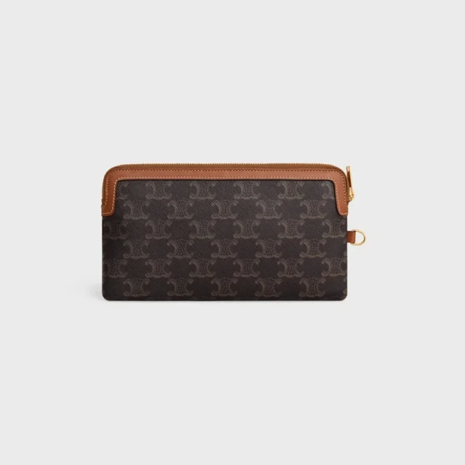 Lange tas met riem van Triomphe Canvas en kalfsleer