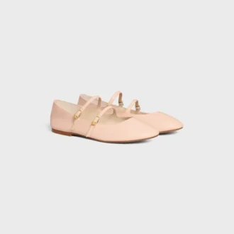 Les Ballerines CELINE Ballerina met dubbele band van lamsleer