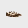 Les Ballerines CELINE Ballerina met dubbele bandjes  in luipaardprint van harig kalfsleer
