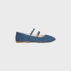 Les Ballerines CELINE met dubbele band in denim