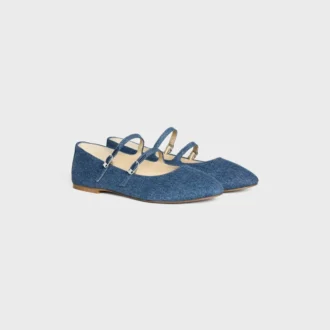 Les Ballerines CELINE met dubbele band in denim