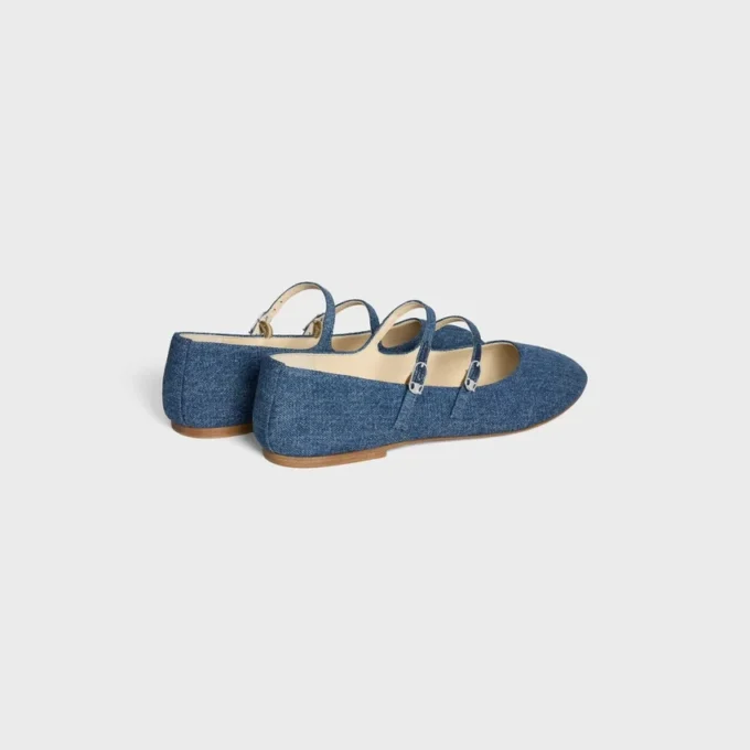Les Ballerines CELINE met dubbele band in denim