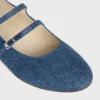 Les Ballerines CELINE met dubbele band in denim