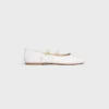 Les Ballerines CELINE met dubbele bandjes van lamsleer