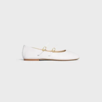 Les Ballerines CELINE met dubbele bandjes van lamsleer