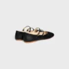 Les Ballerines CELINE met dubbele bandjes van lamsleer