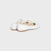 Les Ballerines CELINE met dubbele bandjes van lamsleer
