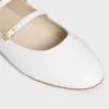 Les Ballerines CELINE met dubbele bandjes van lamsleer