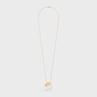 Les CELINE-ketting van bergkristal en messing met gouden afwerking