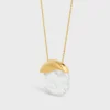 Les CELINE-ketting van bergkristal en messing met gouden afwerking