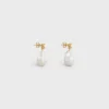 Les Perles CELINE Baroque oorbellen van messing met gouden afwerking en gekweekte parels