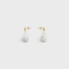 Les Perles CELINE Baroque oorbellen van messing met gouden afwerking en gekweekte parels