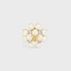 Les Perles CELINE-broche van strass, harsparels, messing met gouden afwerking en staal