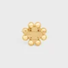 Les Perles CELINE-broche van strass, harsparels, messing met gouden afwerking en staal