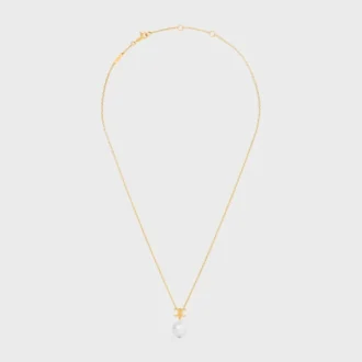 Les Perles CELINE ketting van harsparels en messing met gouden afwerking