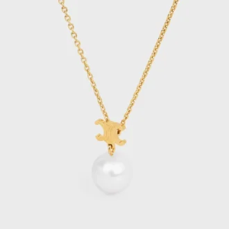 Les Perles CELINE ketting van harsparels en messing met gouden afwerking