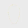 Les Perles CELINE ketting van strass, harsparels en messing met gouden afwerking