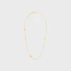 Les Perles CELINE ketting van strass, harsparels en messing met gouden afwerking