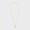 Les Perles CELINE medaillonketting van harsparel en messing met gouden afwerking
