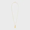 Les Perles CELINE medaillonketting van harsparel en messing met gouden afwerking