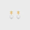 Les Perles CELINE Oorbellen van messing met gouden afwerking en parels van hars