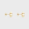Les Perles CELINE oorknopjes van strass, harsparels en messing met gouden afwerking