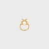 Les Perles CELINE-ring met strass, harsparels en messing met gouden afwerking
