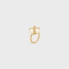 Les Perles CELINE-ring met strass, harsparels en messing met gouden afwerking