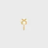 Les Perles CELINE-ring met strass, harsparels en messing met gouden afwerking