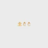 Les Perles CELINE Set van 3 oorknopjes van harsparels en messing met gouden afwerking