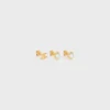 Les Perles CELINE Set van 3 oorknopjes van harsparels en messing met gouden afwerking