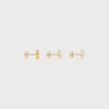 Les Perles CELINE Set van 3 oorknopjes van harsparels en messing met gouden afwerking