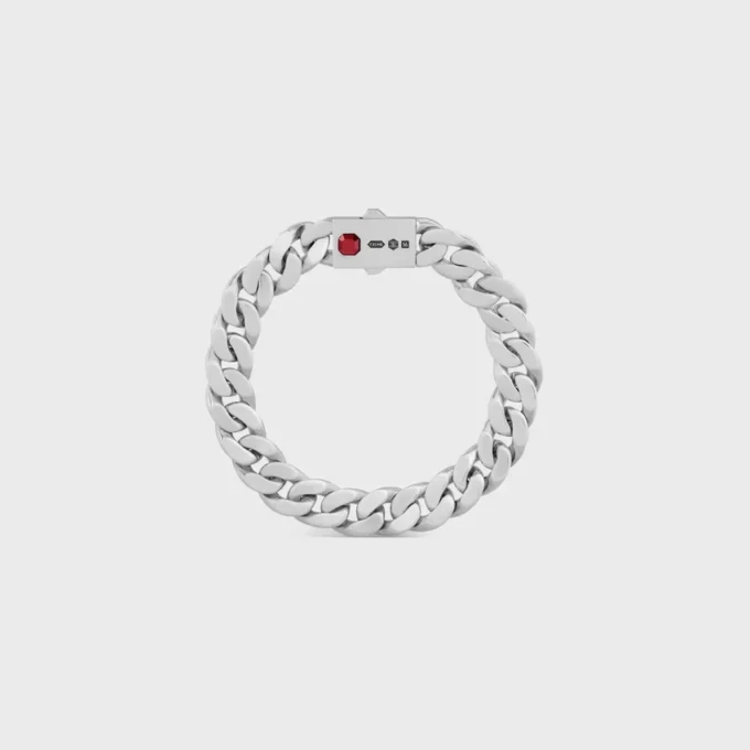 Les Poincons CELINE-armband in sterlingzilver en granaat