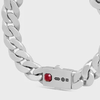 Les Poincons CELINE-armband in sterlingzilver en granaat